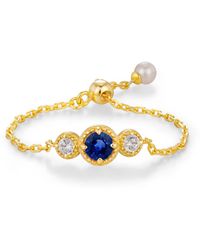Azura Jewelry New York - Birthstone Chain Ring Vermeil - Lyst