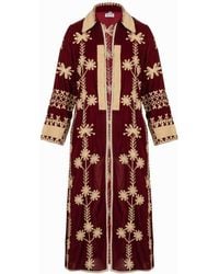 Antra Designs - Suki Claret Silk Velvet Coat - Lyst