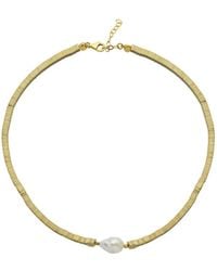 LINYA JEWELLERY - Yarn Baroque Pearl Hematite Stone Necklace - Lyst