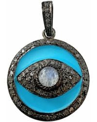 Heather Hawkins Jewelry - Evil Eye Enamel Diamond Oxidized Sterling Pendant Charm - Lyst