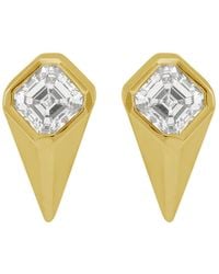Artisan - 14K Asscher Cut Diamond Geometric Stud Earrings - Lyst