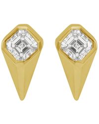 Artisan - 14K Geometric Diamond Stud Earrings - Lyst