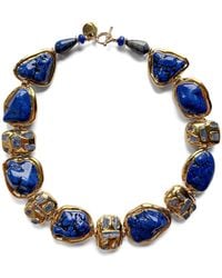 Edgar Navarro Jewelry - Edgar Navarro Sodalite & Lapis Chunky Statement Necklace - Lyst