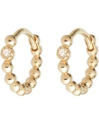 Zohreh - Mini Diamond Beaded Huggie Hoop Earring Pair 9K - Lyst