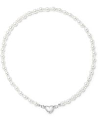 Undefined Jewelry - Pure White Heart Pearl Necklace - Lyst