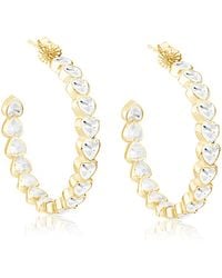 SHYMI - Large Bezel Set Heart Hoops - Lyst