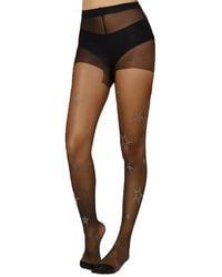 HIGH HEEL JUNGLE by KATHRYN EISMAN - Glitter Star Sheer Tights - Lyst