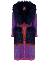 The Extreme Collection - Longline Coat Faux With Vegan Fur Details Satchel - Lyst