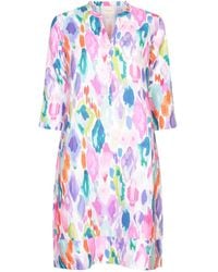 NoLoGo-chic - Jewel Print Tunic Classic Dress Linen Multi - Lyst