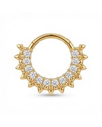 Zahav Jewelry - 10K Solid 18G Spiked Cz Clicker Hoop - Lyst
