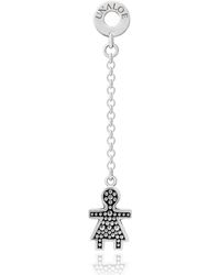 Unaloe - Sterling Pavé Effect Stud And Chain Drop Earrings Statement Jewelry For - Lyst