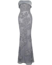 Miss Circle New York - Raphaela Beaded Floral Strapless Mermaid Maxi Dress - Lyst