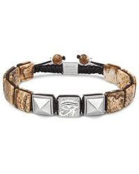 AWNL - Eye Of Horus Picture Jasper Macrame Bracelet - Lyst