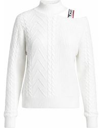 Chuks Collins - Neutrals Victorian Cut Out Shoulder Ivory Sweater - Lyst