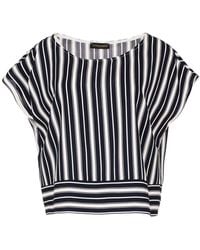 Conquista - Striped Top With A Boat Neckline - Lyst