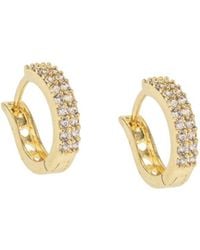 Seven Saints - Huggie Hoop Earrings, Over Sterling With Zirconia Diamonds - Lyst