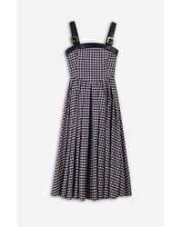 Nocturne - Buckle Strap Checked Midi Dress - Lyst
