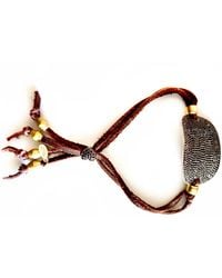 Persia Dona Jewelry - Onyx X Chocolate Leather Tag Bracelet - Lyst