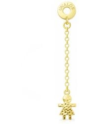 Unaloe - Plated Hammered Stud And Chain Drop Earrings Luxury Jewelry For - Lyst