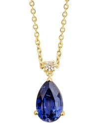 Juvetti - Ori Sapphire & Diamond Pear Drop Pendant Necklace - Lyst