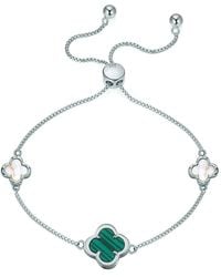 Shaded the Label - Niamh Malachite Clover Adjustable Bracelet - Lyst