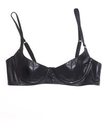 Lunatic Femme - Studio Leather Half-Cup Bra - Lyst