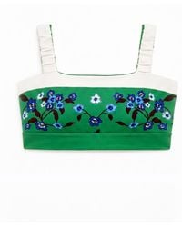 Jessie Zhao New York - Emerald Echo Reversible Ruched Sports Crop - Lyst