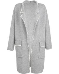 Saachi - Pearl Trim Long Knit Blazer - Lyst