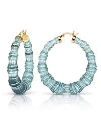Gold & Honey - Fall Lucite Bamboo Hoop Earrings - Lyst