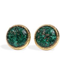 Kate Koel - Malachite Stud Earrings — Round Stone Studs - Lyst