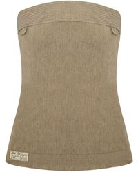 Pcfg - Neutrals Linen Blend Strap Top - Lyst