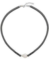 LINYA JEWELLERY - Silga Baroque Pearl Hematite Stone Necklace - Lyst