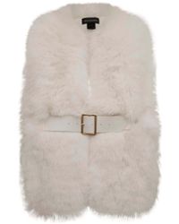 James Lakeland - Buckled Cream Faux Fur Collar - Lyst