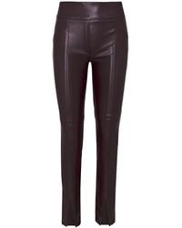 The Extreme Collection - Faux Leather High-Waist Burgundy Trousers - Lyst