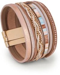 Saachi - Braided Leather Multi Strand Bracelet - Lyst