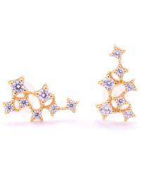 Seven Saints - Star Cluster Stud Earrings With Zirconia Diamond, Over Sterling - Lyst