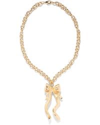 The Pink Reef - Large Sculpted Bow Necklace - Lyst