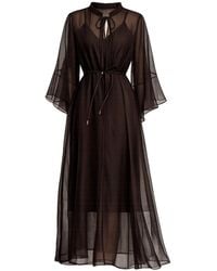 Tantra Spain Sl - Semi-Transparent Dress With Ruffled Sleeves And Pleats - Lyst