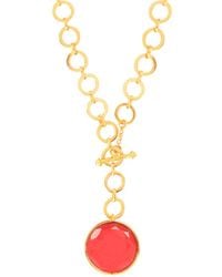 Lila Rasa - Dazzling Ruby Crystal With Loop Chain & T Lock - Lyst