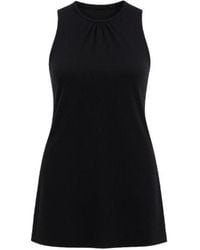 Conquista - Stripe & Sheer Detail Mini Dress - Lyst