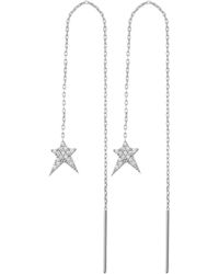 Spero London - Star Starbust Sterling Chain Drop Earring - Lyst