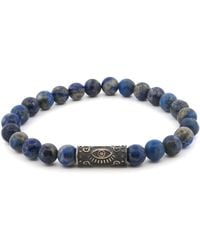 Ebru Jewelry - Lapis Lazuli & Sterling Unique Evil Eye Symbol Beaded Bracelet - Lyst