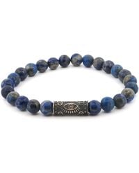 Ebru Jewelry - Lapis Lazuli & Sterling Unique Evil Eye Symbol Beaded Bracelet - Lyst