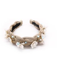 ADIBA - Neutrals Floral Sand Handmade Headband - Lyst