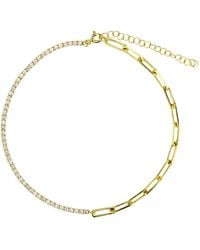 SHYMI - Half Tennis Half Paper Clip Anklet - Lyst