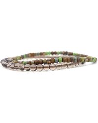 Shar Oke - Neutrals Smoky Quartz & & Czech Picasso Beaded Bracelet - Lyst