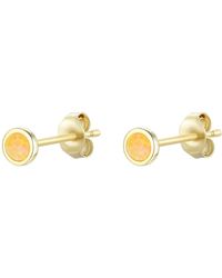 KAMARIA - Mini Round Opal Stud Earrings - Lyst