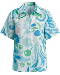 LOVEIST STORE - Venice Abstract Print Woven Resort Shirt - Lyst