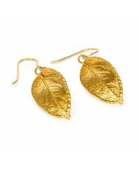 Mother Nature Jewelry - Rose Leaf Earrings, Handmade Minimalist Dangles - Lyst