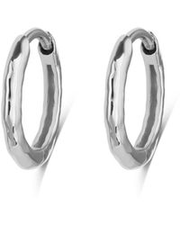 Zohreh - Hammered Huggie Hoop Earring Pair Sterling - Lyst